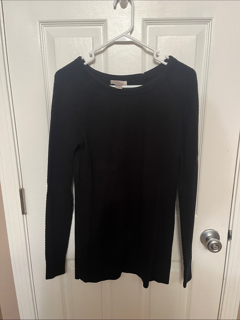 LOFT Black Long Sleeve Knit Top